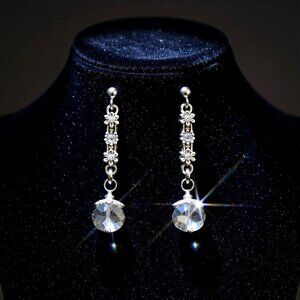 Handmade: Evening Wear Festive Glam Bling - Faceted Romantic Dangle Earrings